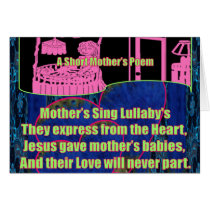 A Short Mothers Poem Pink & Green Trim Banner cards