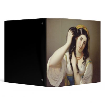 A Sicilian Playing with her Hair 3 Ring Binder by bridgemanart
