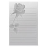 a silent single rose greys personalized stationery