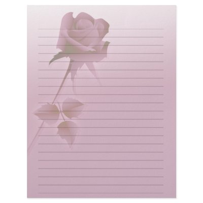 a silent single rose pink customized letterhead by secret_corner