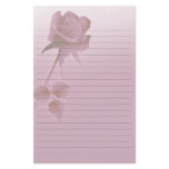 a silent single rose pink customized stationery