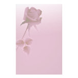 a silent single rose pink stationery design