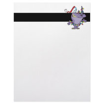 a silly cute christmas santa rhino customized letterhead