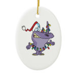 a silly cute christmas santa rhino ornaments