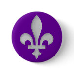 A Silver Fleur-de-lys Badge Button