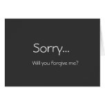 A simple, sincere sorry note card