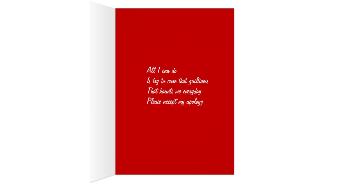 A sincere apology greeting card | Zazzle
