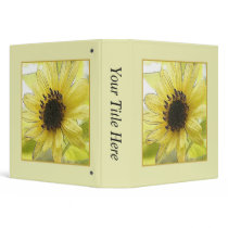 A Single Lemon Yellow Sunflower 3 Ring Binders