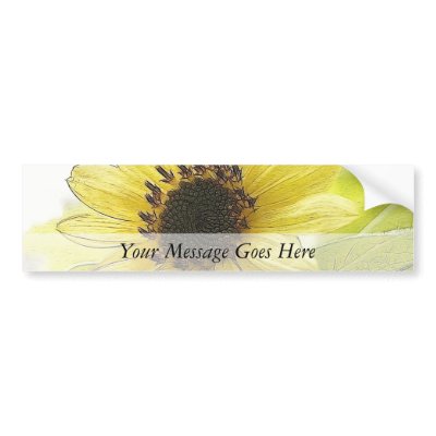 A Single Lemon Yellow Sunflower Bumper Stickers by Pretty_World