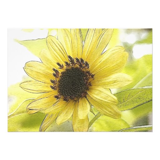 A Single Lemon Yellow Sunflower Invites