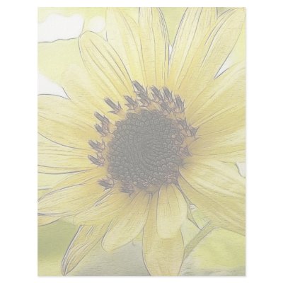 A Single Lemon Yellow Sunflower Customized Letterhead by Pretty_World