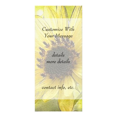 A Single Lemon Yellow Sunflower Rack Card Template by Pretty_World