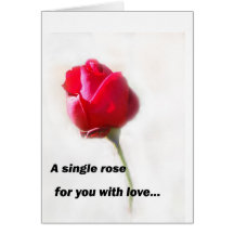 A single rose for you with love... card
