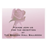a single silent  pink rose design wedding business cards