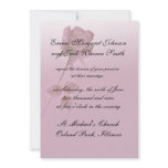 a single silent  pink rose design wedding personalized invites