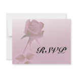 a single silent  pink rose design wedding invitations