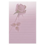 a single silent  pink rose design wedding stationery
