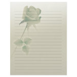 a single silent rose design wedding letterhead template