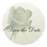 a single silent rose design wedding round sticker