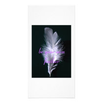 A_single_white_feather_closeup, be your own fea... photo cards by hallowhills A_single_white_feather_closeup, be your own fea... photo cards