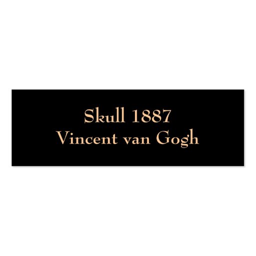 A Skull by Vincent van Gogh Business Card (back side)