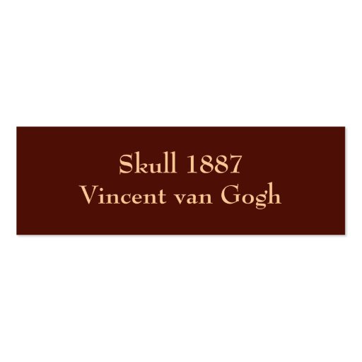 A Skull by Vincent van Gogh Business Card Template (back side)