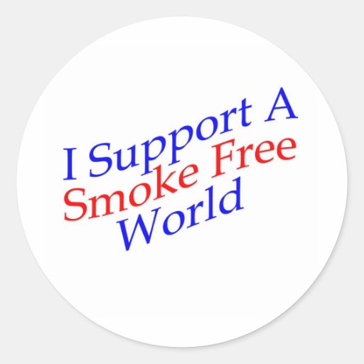 A Smoke Free World Round Sticker