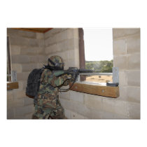 A soldier acts as an opposition force