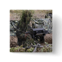 A soldier with MK-19 grenade launcher Pinback Button