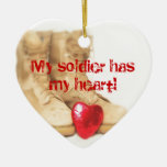 A soldier's heart ornaments