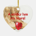 A soldier's heart ornaments