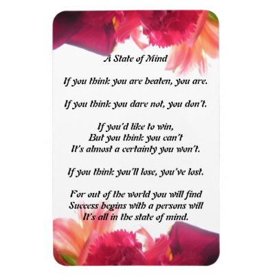 A State of Mind Poem Magnet by Motivational_Gifts