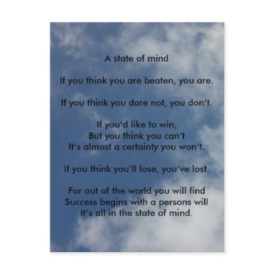 A State of Mind Post Cards by Motivational_Gifts