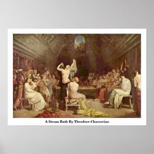 A Steam Bath By Theodore Chasseriau Poster