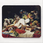 A Still Life With Fruit & Fish by Lucas Schaefels Mouse Pad