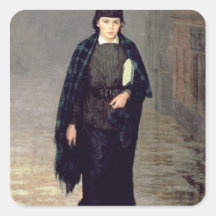 A Student, 1883 Square Stickers
