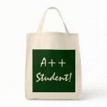 A++ Student In Green  And White Bags