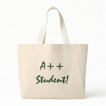 A++ Student In Green And White Tote Bag