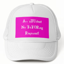A++ Student No Tutoring Required Pink & White hats by Shoppe A++ Student No Tutoring Required Pink & White hats