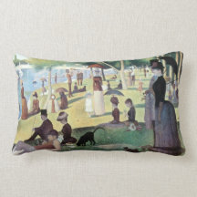A Sunday Afternoon on La Grande Jatte by Seurat Throw Pillows