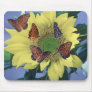 A Sunflower with Several Butterflies Mouse Pad
