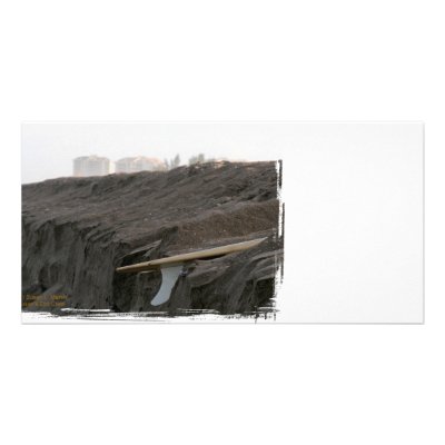 A surfboard sits on the beach in Florida on cliff Photo Greeting Card by ItsABeach