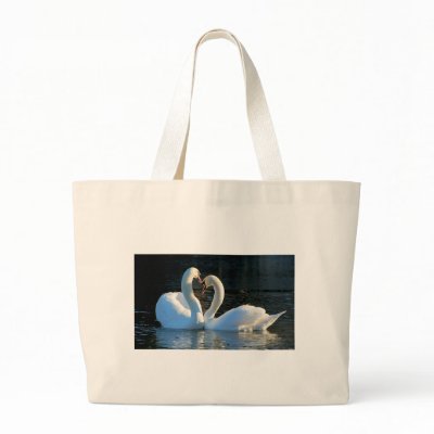 A Swan Heart Kiss, Reflections of Love Bags by beverlytazangel