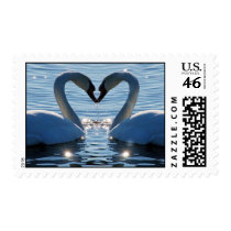 A Swan Heart Kiss, Reflections of Love postage