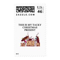 a tacky christmas gift design postage