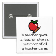 A teacher cares button