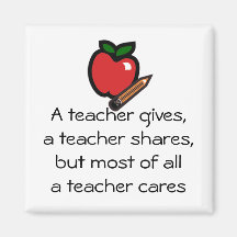 A teacher cares-Customized it Refrigerator Magnet