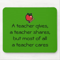 A teacher cares mousepads