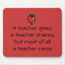 A teacher cares-red mousepads