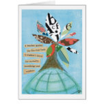 A teacher ignites the fire note card